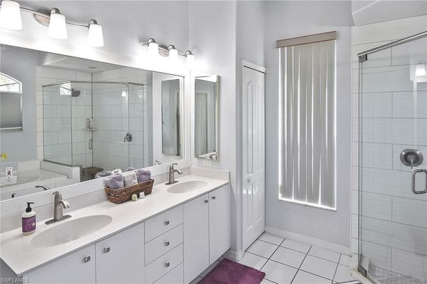 Bathroom, Dual Sink Vanities, Glass Shower, Interior
