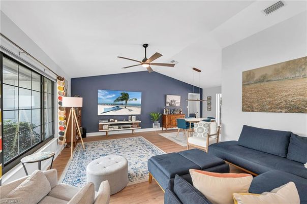 Dining room, Interior, Living room, Pendant Lights, Wood Texture Flooring