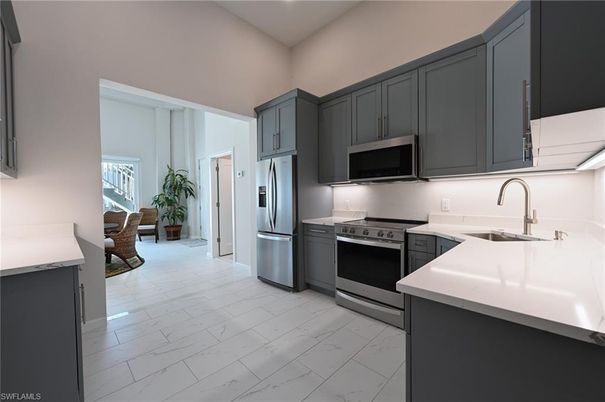 Interior, Kitchen, Marble, Stainless Steel Appliances