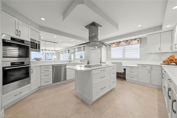 Interior, Kitchen, Pendant Lights, Recessed Lighting, Stainless Steel Appliances
