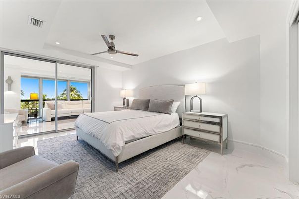Bedroom, Interior, Marble, Recessed Lighting