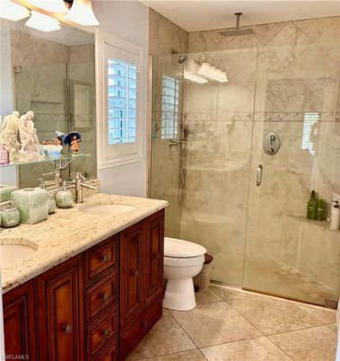 Bathroom, Dual Sink Vanities, Glass Shower, Interior
