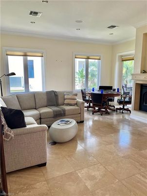 Dining room, Fireplace, Interior, Living room, Recessed Lighting