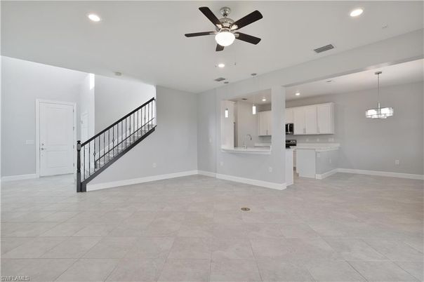 Empty room, Interior, Kitchen, Pendant Lights, Recessed Lighting