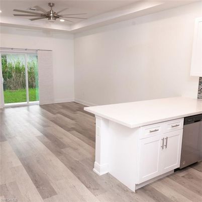 Interior, Kitchen, Recessed Lighting, Wood Texture Flooring