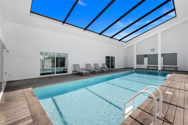 Glass Ceilings, Interior, Pool, Sun Room, Wood Texture Flooring