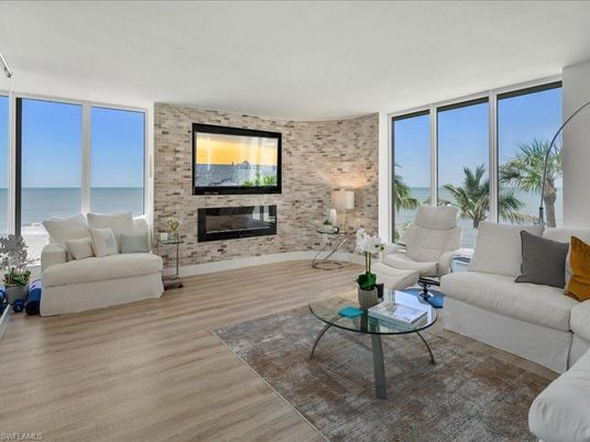 Fireplace, Interior, Living room, Stone Walls, Water, Wood Texture Flooring