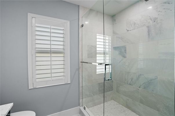 Bathroom, Glass Shower, Interior, Marble Walls