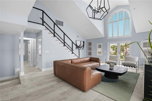Interior, Living room, Pendant Lights, Wood Texture Flooring