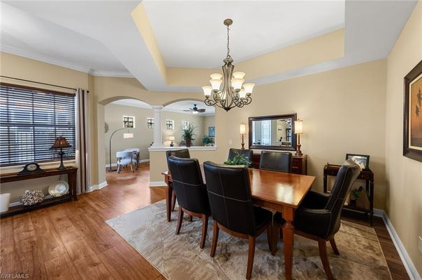 Chandelier, Dining room, Interior, Wood Texture Flooring