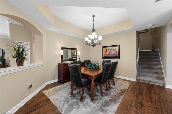 Chandelier, Dining room, Interior, Wood Texture Flooring