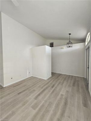 Empty room, Interior, Pendant Lights, Wood Texture Flooring