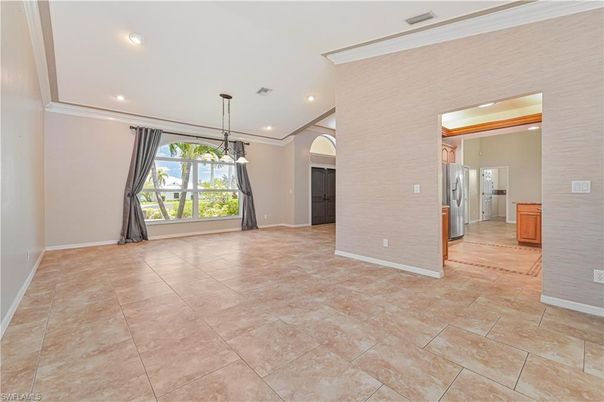 Empty room, Interior, Kitchen, Pendant Lights, Recessed Lighting