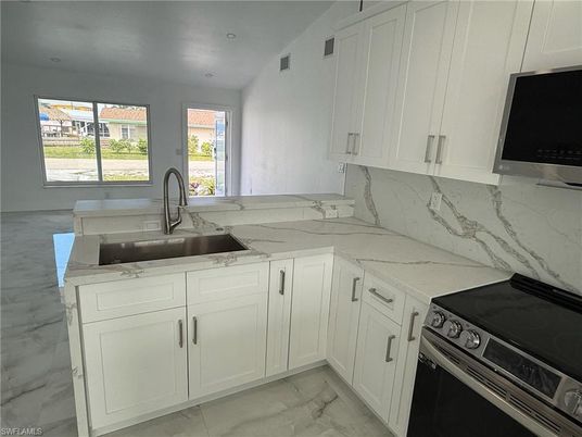 Interior, Kitchen, Marble, Marble Walls, Recessed Lighting