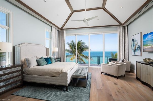 Bedroom, Interior, Recessed Lighting, Water, Wood Texture Flooring