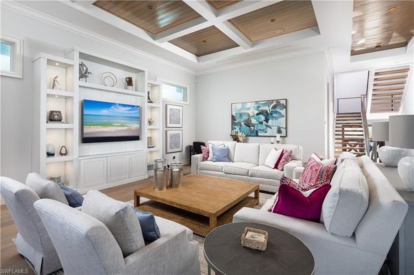 Interior, Living room, Recessed Lighting, Wooden Ceilings, Wood Texture Flooring