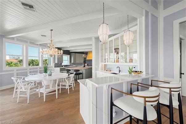 Chandelier, Dining room, Interior, Kitchen, Pendant Lights, Wood Texture Flooring