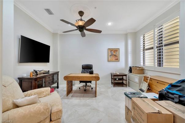 Home Office, Interior, Marble, Recessed Lighting