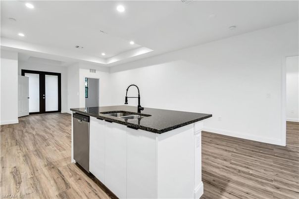 Interior, Kitchen, Recessed Lighting, Wood Texture Flooring