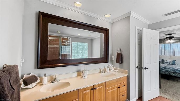 Bathroom, Bedroom, Dual Sink Vanities, Interior, Recessed Lighting