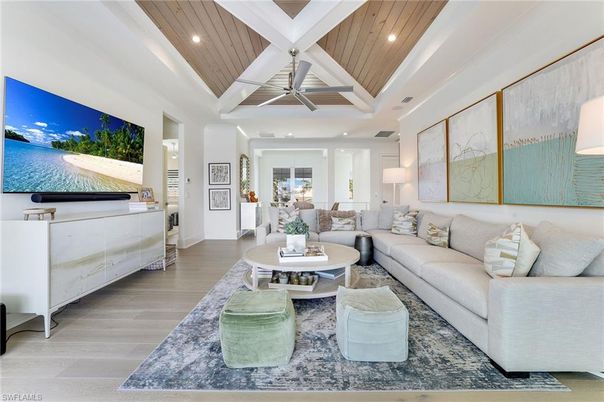 Interior, Living room, Recessed Lighting, Wooden Ceilings, Wood Texture Flooring