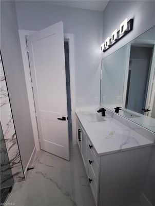 Bathroom, Dual Sink Vanities, Interior, Marble