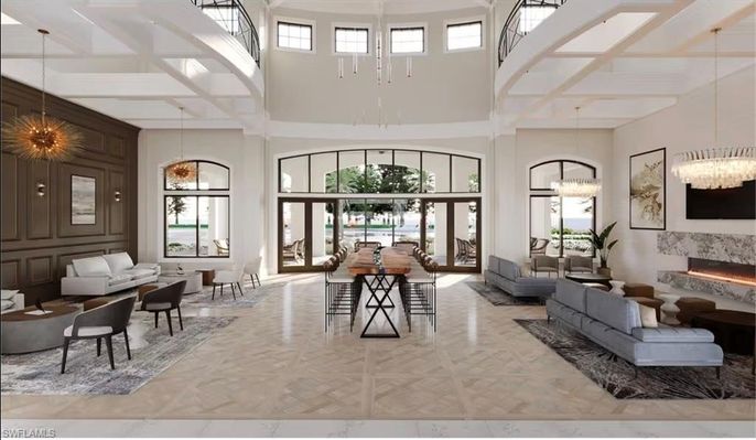 Chandelier, Dining room, Fireplace, Interior, Living room, Pendant Lights