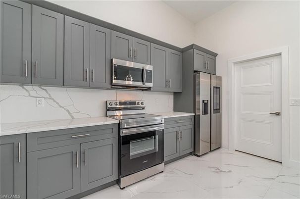 Interior, Kitchen, Marble, Stainless Steel Appliances