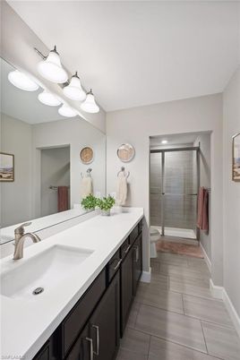 Bathroom, Dual Sink Vanities, Glass Shower, Interior