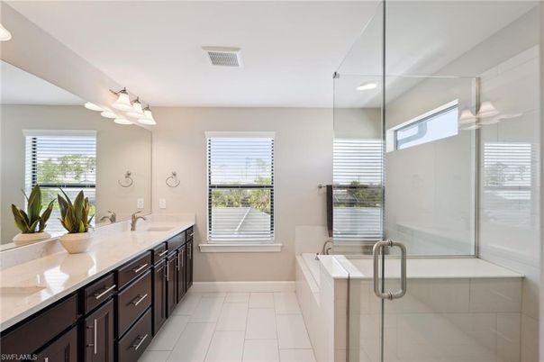 Bathroom, Dual Sink Vanities, Glass Shower, Interior