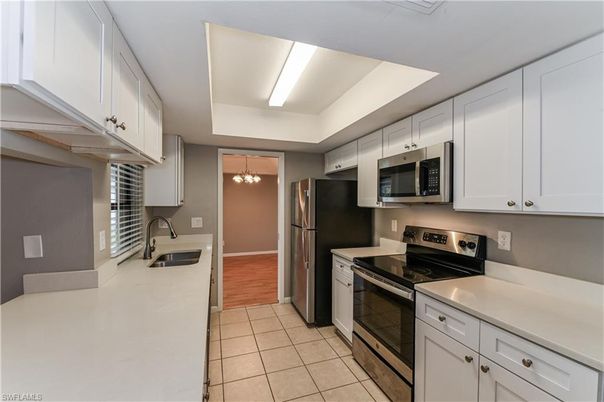 Interior, Kitchen, Pendant Lights, Stainless Steel Appliances, Wood Texture Flooring