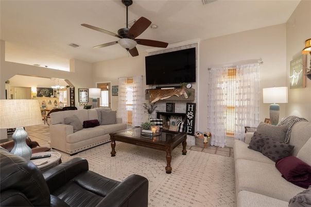 Dining room, Fireplace, Interior, Living room