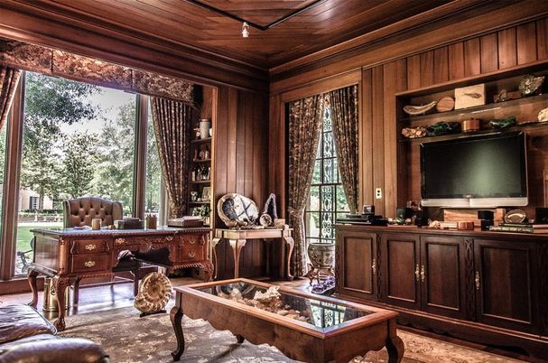 Home Office, Interior, Wooden Ceilings, Wooden Walls