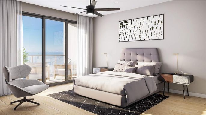Bedroom, Interior, Water, Wood Texture Flooring