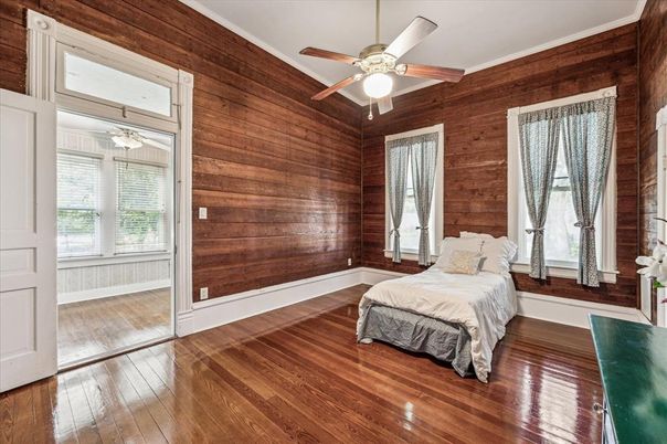 Bedroom, Interior, Wood Texture Flooring, Wooden Walls