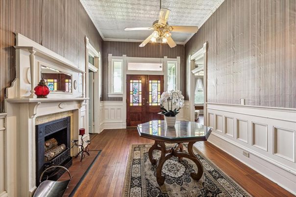 Fireplace, Interior, Wood Texture Flooring