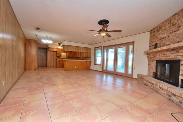 Empty room, Fireplace, Interior, Kitchen, Stone Walls