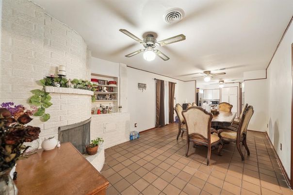 Dining room, Fireplace, Interior, Stone Walls