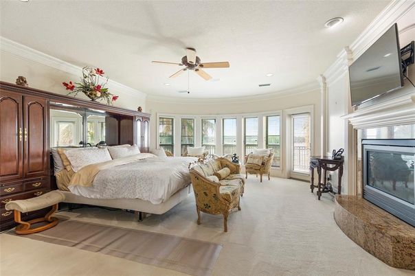 Bedroom, Fireplace, Interior, Recessed Lighting