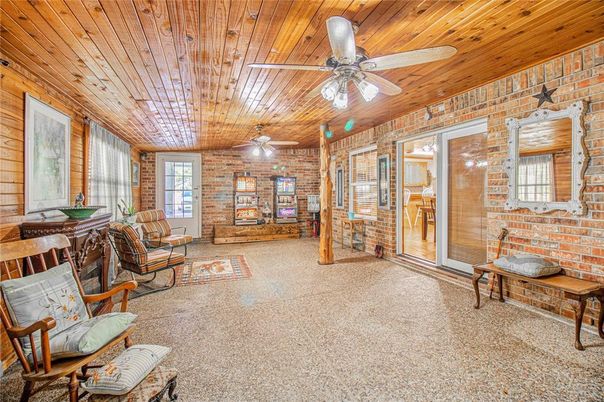 Interior, Stone Walls, Wooden Ceilings