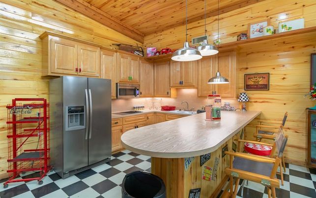 Interior, Kitchen, Pendant Lights, Wooden Ceilings, Wooden Walls