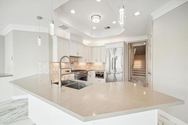 Interior, Kitchen, Pendant Lights, Recessed Lighting, Stainless Steel Appliances