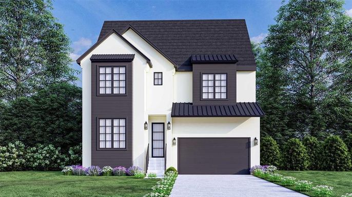 Attached, Exterior, Facade, Brick Traditional