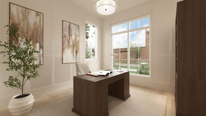 Home Office, Interior, Wood Texture Flooring