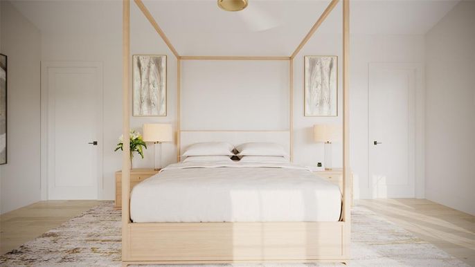 Bedroom, Interior, Wood Texture Flooring