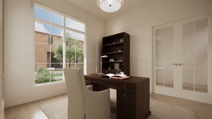 Home Office, Interior, Wood Texture Flooring