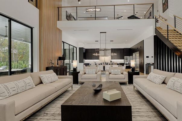 Interior, Kitchen, Living room, Pendant Lights, Recessed Lighting, Stainless Steel Appliances, Wood Texture Flooring