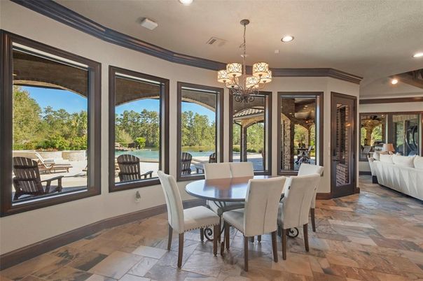 Chandelier, Dining room, Interior, Recessed Lighting, Water