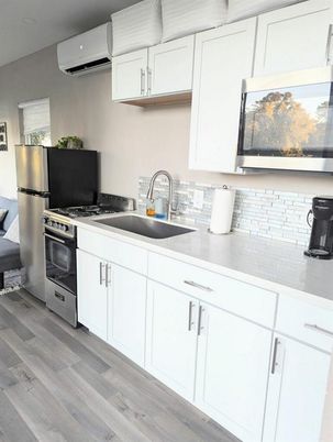 Interior, Kitchen, Stainless Steel Appliances, Wood Texture Flooring