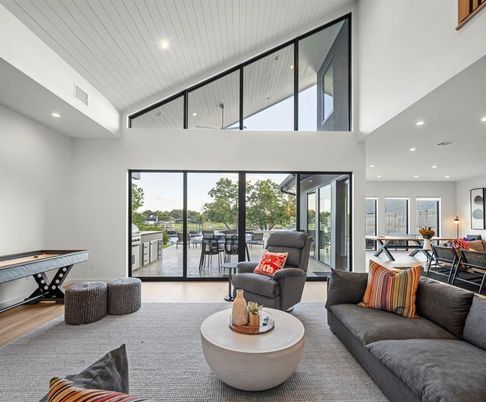 Billiard Table, Game Room, Interior, Living room, Recessed Lighting, Wood Texture Flooring